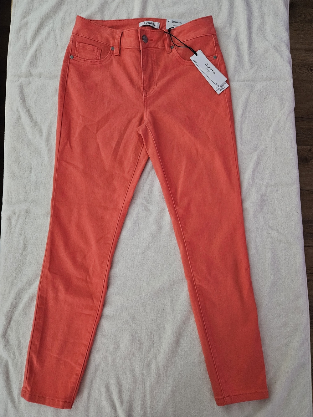 NWT d.jeans High Waist Ankle Skinny Jeans Coral Size 4 Modern Fit